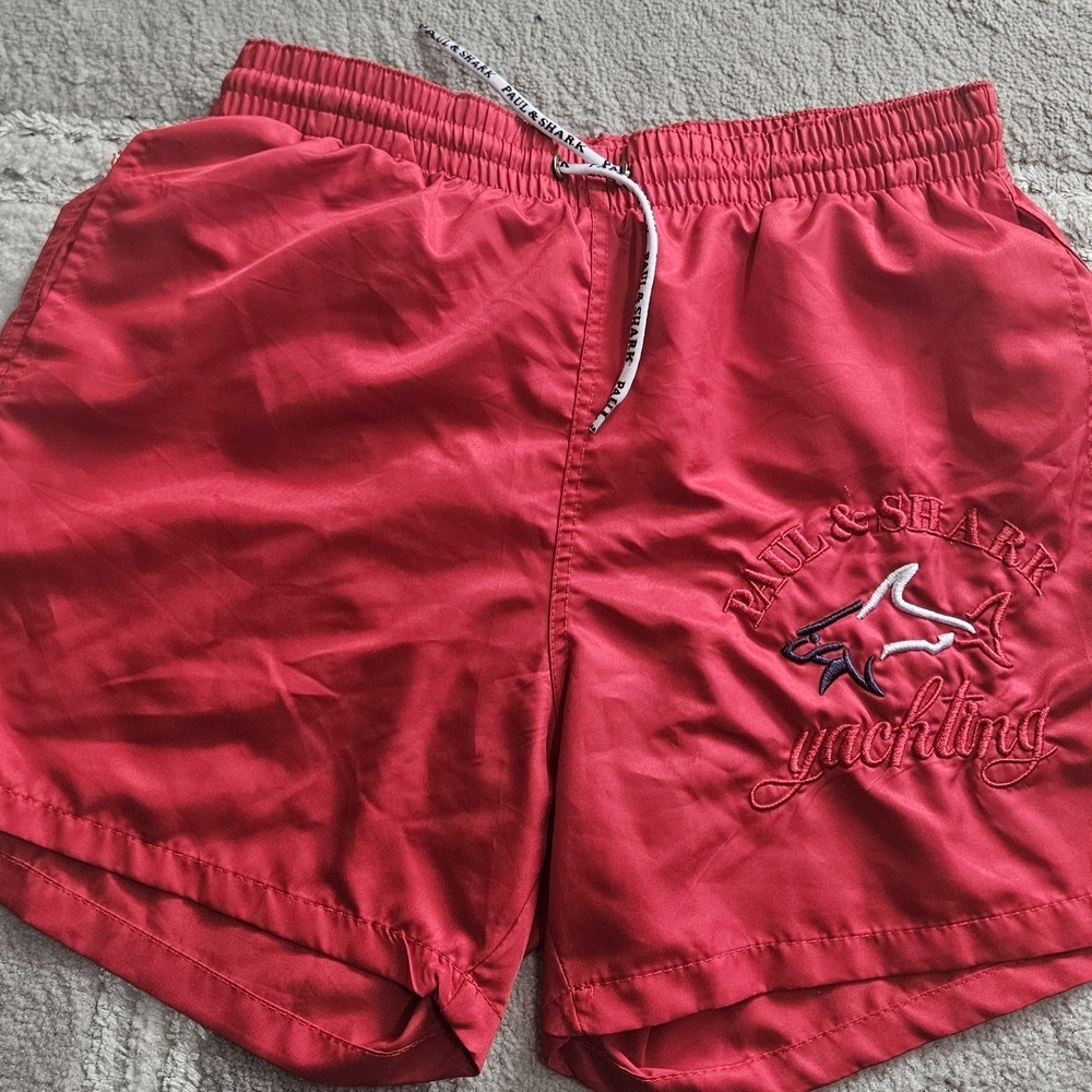 Paul & Shark Red Yachting Swim Trunks with Mesh Lining